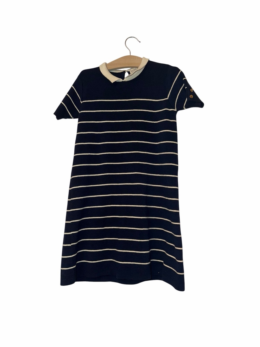 Hope & Henry girls Navy and Cream Striped sweater Dress Sz 6 preppy nautical